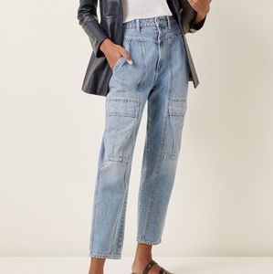 Citizens of HumanWilla Rigid High-Rise Cropped Flared Straight-Leg Utility Jeans
